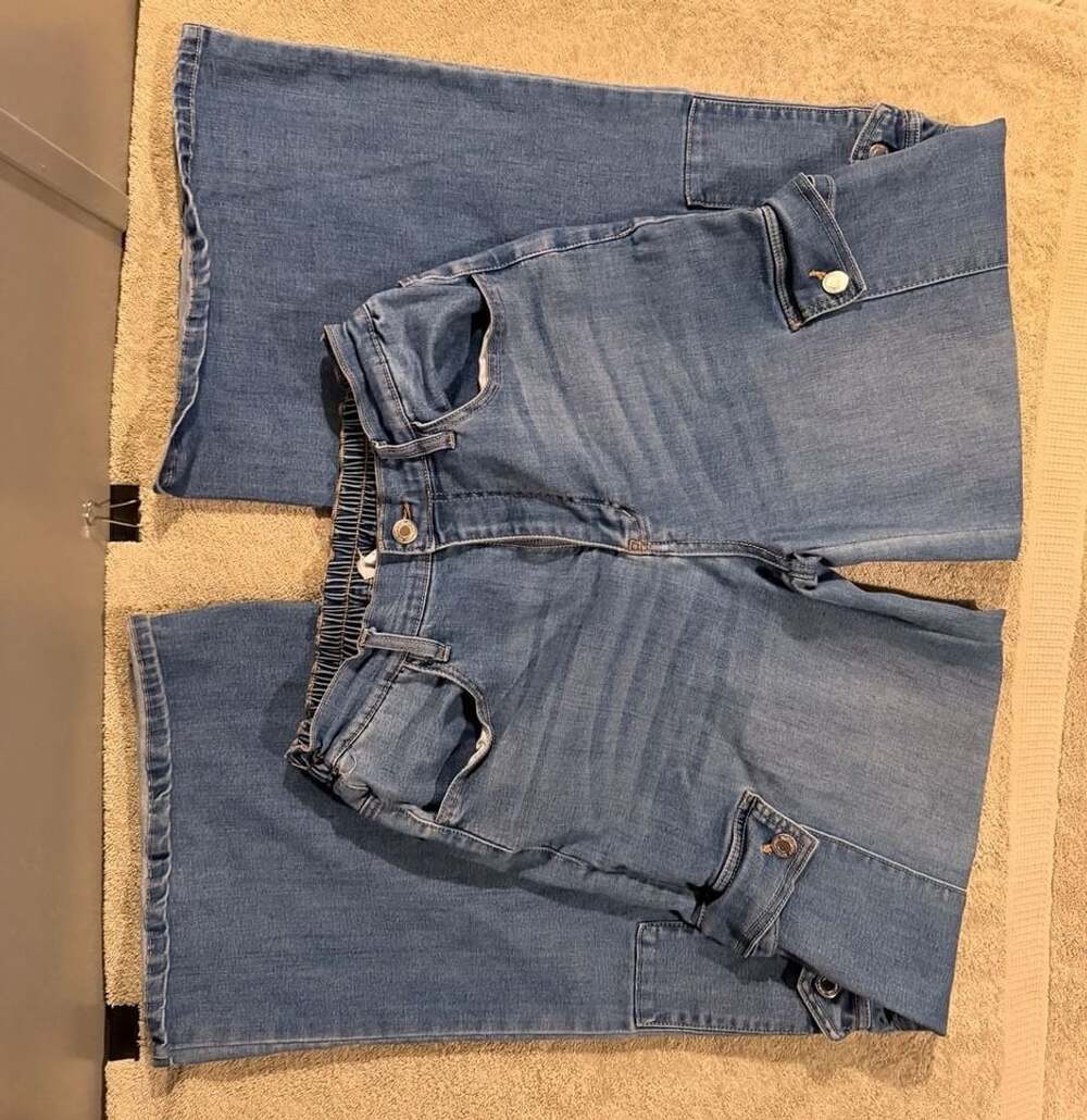 No Boundaries Cargo Jeans Size 13 Blue Denim Elastic Waist